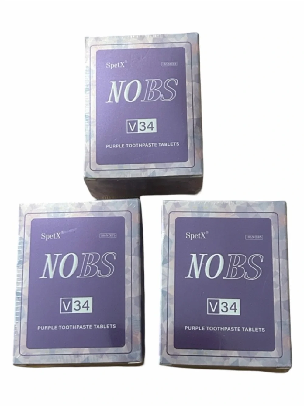 SpetX NOBS V34 Purple Toothpaste Tablets - Pack of 3‎ new sealed exp 12/2027